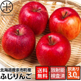 北海道余市産 りんご リンゴ3kg（訳あり品・品種：ふじ）【送料無料】【放射能検査済】