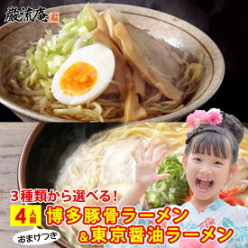 ラーメン らーめん 送料無料 とんこつラーメン しょうゆラーメン 4人前 セット 豚骨 醤油 選べる 博多 東京 ご当地 麺 細麺 おまけ おいしい ポイント消化 保存食 非常食 備蓄食品