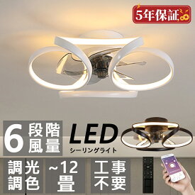 シーリングファンライト おしゃれ シーリングライト 調光調色 led シーリングファン シーリングファンライト dcモーター 天井ファン 照明 リモコン付き シーリングファンライト 6畳 8畳 ファン付き 照明 6段階風量調節 静音