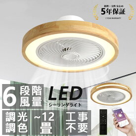 シーリングファンライト シーリングライト ファン シーリングライト APPリモコン遠隔操作 LED天井ライト ファン 調光調色 風量6階段調整 ナイトライト付き 正逆回転切り替え 照明器具 ファン ライト付き 簡単取付きタイプ 静音 節電 省エネ