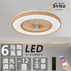 シーリングファンライト LED 北欧 シーリングファン おしゃれ 6畳 8畳 調光調色 APP対応 ファン付き照明 6段階調節 静音 軽量 シーリングライト調光調色シーリングライト led リモコン付き 薄型 省エネ タイマー シーリングファン DCモーター