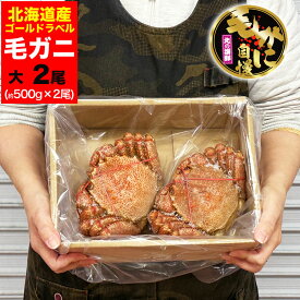 【大】毛ガニ 500g 前後×2尾セット 北海道産 姿 味噌 けがに 毛がに カニ 蟹 かに 脚 折脚たし脚入る場合があります【年末配送は注文カート内の日付選択または記入欄(備考欄)で指定可能】