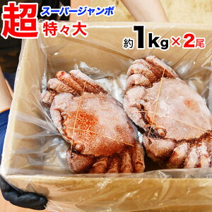 【特売】毛ガニ 1kg前後×2尾 超特々大スーパージャンボ 毛蟹