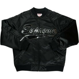 SUPREME シュプリーム ×Mitchell & Ness 21SS Sequin Logo Varsity Jacket Black ジャケット 黒 Size 【M】 【中古品-非常に良い】 30011844