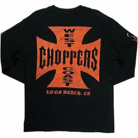 VINTAGE ヴィンテージ West Coast Choppers ウェストコーストチョッパーズ Skull Flame Red Cross LS Tee ロンT 黒 Size 【M】 【中古品-良い】 20823551