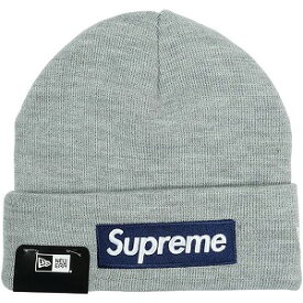SUPREME シュプリーム ×New Era 25FW Box Logo Beanie Heather Grey ボックスロゴビーニー 灰 Size 【フリー】 【新古品・未使用品】 20831802