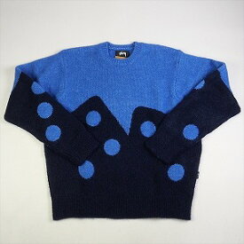 【スーパーセール 6/11 01:59まで】STUSSY ステューシー 23AW DICE FUZZY CREW BLUE ニット 青 Size 【L】 【新古品・未使用品】 20777368【SALE】