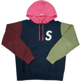 SUPREME シュプリーム 19SS S Logo Colorblocked Hooded Sweatshirt Navy パーカー 紺 Size 【M】 【中古品-良い】 20836242