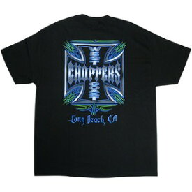 VINTAGE ヴィンテージ West Coast Choppers ウェストコーストチョッパーズ Iron Cross Tee Blue Green Tシャツ 黒 Size 【XXL】 【中古品-良い】 20823188
