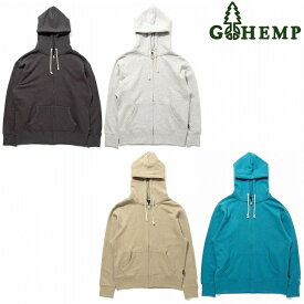 【送料無料】【MEN'S】GOHEMP ゴーヘンプ HEMP ZIP UP HOODY ヘンプジップアップフーディ 定番のHEMP55%,ORGANIC COTTON45%ヘンプスウェット裏起毛の裏地で肌触りに優れ保温性もあります暑くなりすぎることなくヘンプ素材で長いシーズンで着用が可能 前開きフードパーカー