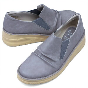 スリッポン 厚底 防水 レディース 3E 幅広設計 サイドゴア ギャザー シャーリング カジュアルシューズ コンフォートシューズ ローカット 外反母趾対策 痛くない 歩きやすい 屈曲性 防滑 履き
