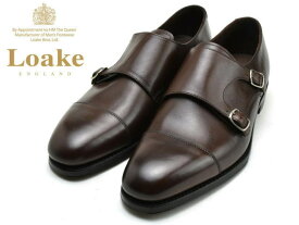 ローク ダブルモンクストラップ Loake CANNON ダークブラウン メンズ ビジネスシューズ