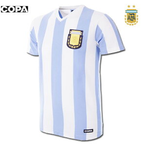 アルゼンチン代表 1982 レトロTシャツ Vネック ユニフォーム柄 半袖 copaアパレル 正規品