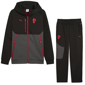 プーマ 25-26 ACミラン PUMATECH フルジップフーディ&パンツ 大人用 サッカー スウェット上下セット puma 782394-04/782395-04