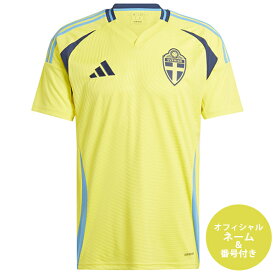 アディダス 2024 スウェーデン代表 オフィシャルマーク付き ホーム レプリカユニフォーム 大人用 サッカー レプリカシャツ 半袖 adidas JTS19-IN1103