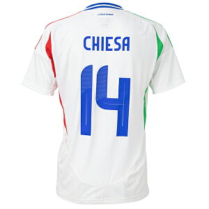 【スピード出荷】アディダス 2024 イタリア代表 #14 キエーザ アウェイ レプリカユニフォーム 大人用 サッカー レプリカシャツ 半袖 adidas JSW37-IN0656