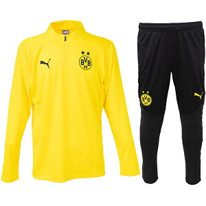 プーマ 24-25 BVB ドルトムント トレーニング1/4 ジップトップ&パンツ 大人用 サッカー トレーニングウェア上下セット puma 777610/777617