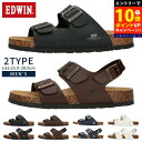 【ポイント10倍エントリー要 7/11 1:59まで】エドウィン サンダル メンズ コルク 黒 フットベッドサンダル かかとストラップ 歩きやすい 疲れない 幅広 軽量 おしゃれ かかとなし EDWIN EB1001 EB1002 コンフォートサンダル 春 夏 靴【2306】送料無料