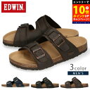 【ポイント10倍エントリー要 7/11 1:59まで】エドウィン サンダル メンズ 黒 フットベッドサンダル 歩きやすい 痛くない 疲れない 軽量 おしゃれ ベルト EW9128 コンフォートサンダル コルク 春 夏 靴【2304】送料無料