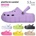 【7/15クーポンで5%OFF】クロッグサンダル レディース 厚底 黒 白 おしゃれ かわいい サボサンダル 厚底サンダル プラットフォーム サンダル 履きやすい 歩きやすい 軽い つま先あり 19966 春 夏 シューズ 靴【2303】