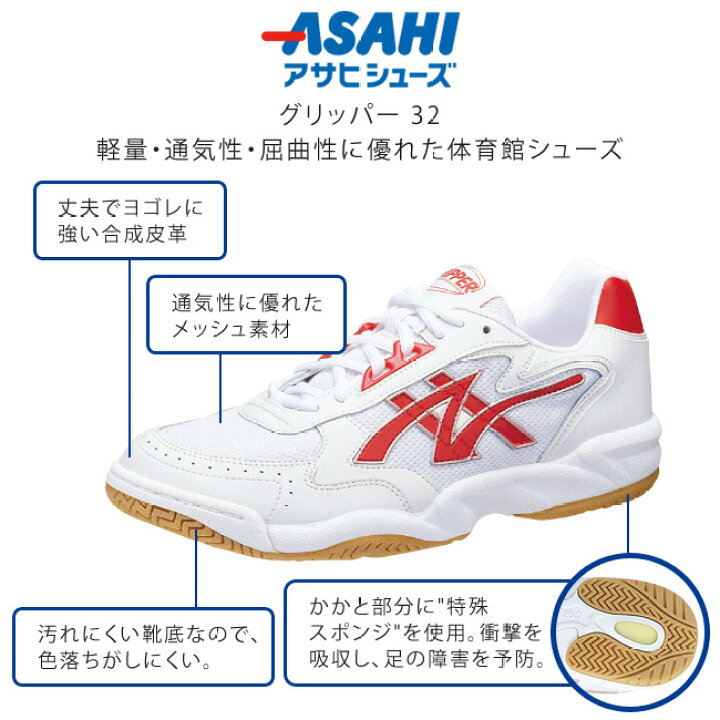 楽天市場】【7/20クーポンで5%OFF】アサヒ 体育館シューズ グリッパー