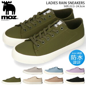 【24時間限定5%OFFクーポン】moz モズ レインシューズ スニーカー レディース 防水 軽量 歩きやすい 履きやすい 蒸れにくい かわいい おしゃれ ローカット レインスニーカー 通勤 通学 シュー