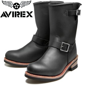 【楽天スーパーSALEポイント最大10倍】 AVIREX HORNET HI アビレックス ブーツ ホーネット AV2230 BLACK エンジニアブーツ メンズ ワークブーツ 本革 レディース エンジニア レザー バイカーブーツ ミリタリーブーツ バイク靴 アウトドア キャンプ 送料無料 2024秋冬新作