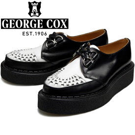 【お買い物マラソンポイントアップ5倍】 ジョージコックス ギブソン GEORGE COX GIBSON SKIPTON スキップトン ラバーソール 3588 ブラック/ホワイト Dリング NO.6ソール クリーパーソール メンズ レディース 厚底 本革 ブーツ おしゃれ イングランド製 レザーブーツ 送料無料