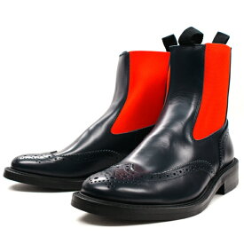 Locking Shoes ロッキングシューズ SIDEGORE WINGTIP BOOTS 917 ネイビー サイドゴア チェルシー ウィングチップ ブーツ FootMonkey フットモンキー メンズ ビジネス 送料無料 2015FW【コンビニ受取対応】