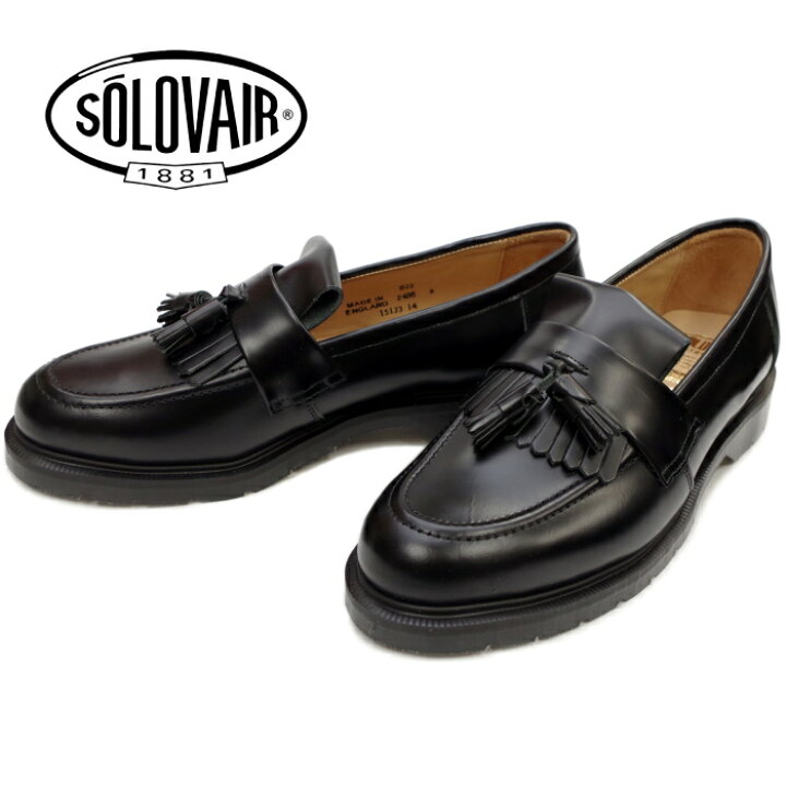楽天市場】○○ SOLOVAIR ソロヴェアー 822 TASSEL LOAFER ブラック 