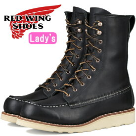 【お買い物マラソンポイントアップ5倍】 RED WING 3424 レッドウィング ブーツ レディース 本革 ［Black "Boundary"］ 8" Winter Moc ブラック バウンダリー ワークブーツ アイリッシュセッター 送料無料 2020春夏新作 【交換片道送料無料】