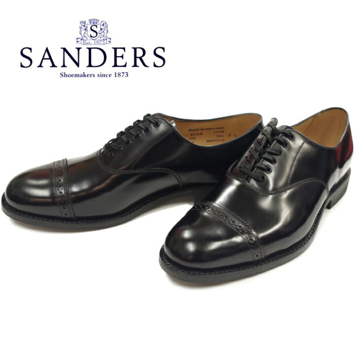 楽天市場 Sanders サンダース ミリタリー 1135 Military Punched Cap Oxford ブラック ストレートチップシューズ キャップトゥ レザー ビジネスシューズ メンズ 本革 イングランド製 送料無料 あす楽対応 コンビニ受取対応 上野アメ横 靴店 フットモンキー