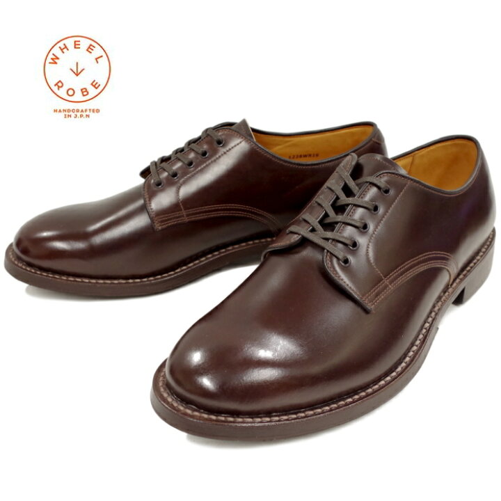 楽天市場】○○ ウィールローブ WHEEL ROBE CORDOVAN PLAIN TOE DERBY 
