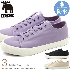 【30日限定★P最大8倍】 モズ スニーカー レディース 靴 黒 ブラック アイボリー ラベンダー 防水 雨 ゴム紐 履きやすい 疲れない 歩きやすい ブランド 軽量 軽い 通勤 通学 レインブーツ レイ