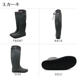 レインブーツ レディース メンズ 長靴 黒 ブラック アウトドア キャンプ 雨 タウンユース ガーデニング 洗車 ヒールキック たためる 収納 持ち運び可能 大きいサイズ お揃い POCKETABLE RAIN BOOTS ポケッタブルレインブーツ