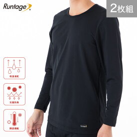 《P5倍》【25%OFF】【2枚セット】Runtage サーモニクス トップス防寒 スポーツインナー 裏起毛 長袖 メンズ/レディース M-LL 防寒インナー あったかインナー 冬用 トップス 登山 キャンプ バイク 釣り フィッシング スキー /os（メール便不可）／23AW