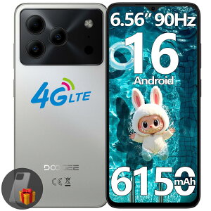 �y���ʌ���4000�~OFF�zDOOGEE NOTE56 SIM�t���[ Android16�X�}�z 6.56�C���` 90Hz�f�B�X�v���C24GB RAM+64GB ROM+�ő�2TB�g�� 8�R�ACPU 6150mAh��e�ʃo�b�e���[ AI�@�\�Ή� 4G LTE Wi-Fi���f�� ��F�؁EFM���W�I�EGPS��