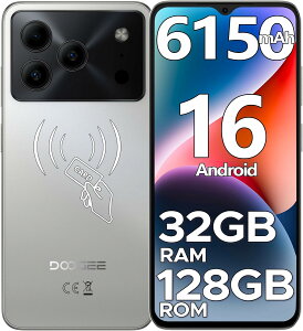 �y���ʌ���4000�~OFF�zDOOGEE NOTE56PRO Android16�X�}�z SIM�t���[ AI�@�\����6.56�C���`90Hz�f�B�X�v���C 32GB RAM+128GB ROM+�ő�2TB�g���Ή� 8�R�ACPU 6150mAh��e�ʃo�b�e���[ 4G LTE�Ή� NFC�@�\ Widevine L1 Netflix108