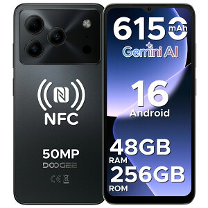 �y���ʌ���7000�~OFF�zDOOGEE NOTE56PLUS Android16 �X�}�z SIM�t���[ 6.56�C���` 90Hz�f�B�X�v���C 5000����f�J���� 48GB+256GB+�ő�2TB�g���Ή� 8�R�ACPU 6150mAh��e�ʃo�b�e���[ NFC/�w��F��/��F��/GPS/OTG�Ή� 