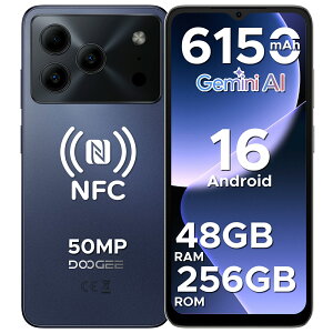 �y���ʌ���7000�~OFF�zDOOGEE NOTE56PLUS Android16 �X�}�z SIM�t���[ 6.56�C���` 90Hz�f�B�X�v���C 5000����f�J���� 48GB+256GB+�ő�2TB�g���Ή� 8�R�ACPU 6150mAh��e�ʃo�b�e���[ NFC/�w��F��/��F��/GPS/OTG�Ή� 