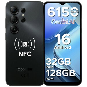 �y������4000�~OFF�zDOOGEE NOTE56XPRO Android16 �X�}�z SIM�t���[ AI�@�\���� 6.56�C���` 90Hz�f�B�X�v���C 32GB RAM+128GB ROM+�ő�2TB�g���Ή� 8�R�ACPU 6150mAh��e��4GLTE�Ή� NFC�@�\ Widevine L1 Netflix1080P�Ή� ��F