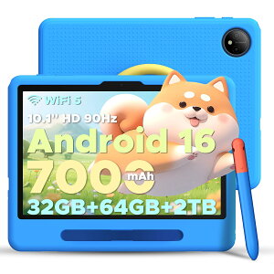 �y����4000�~OFF�zPOCKAM P10KID �L�b�Y�^�u���b�g Android16 �q���p�^�u���b�g 10�C���` 90Hz�f�B�X�v���C 32GB RAM+64GB ROM+�ő�2TB�g���Ή� 7000mAh�o�b�e���[ Google Kids�X�y�[�X �ی�҃��[�h ��F�� �u���[
