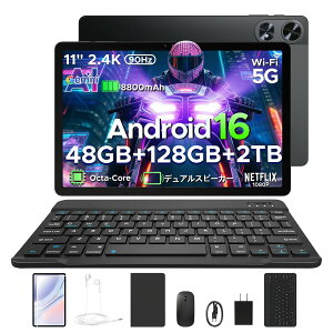 �y������7000�~OFF 6�_�Z�b�g�zPOCKAM P11PRO �^�u���b�g Android16 11�C���` FHD+�f�B�X�v���C 90Hz Gemini AI�Ή� 8�R�ACPU 48GB RAM+128GB ROM+�ő�2TB�g���Ή� 8800mAh�o�b�e���[ Widevine L1 Netflix�Ή� ��F�� �L�[�{