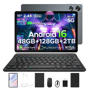 �y������7000�~OFF 6�_�Z�b�g�zPOCKAM P11PRO �^�u���b�g Android16 11�C���` FHD+�f�B�X�v���C 90Hz Gemini AI�Ή� 8�R�ACPU 48GB RAM+128GB ROM+�ő�2TB�g���Ή� 8800mAh�o�b�e���[ Widevine L1 Netflix�Ή� ��F�� �L�[�{
