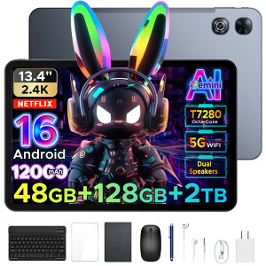 ���Ԍ���50%OFF�~�I�t�y2026�N�ŐV���f���E6�_�Z�b�g�t�zPOCKAM P13 �^�u���b�g 13.4�C���`���� Android16 GeminiAI���� 48GB RAM+128GB ROM+2TB�g�� 120Hz IPS Widevine L1 ��F�� 12000mAh��e�� WiFi���f�� �L�[�{�[