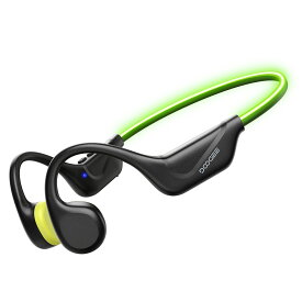 【期間限定50%OFF円オフ】【LEDライト付きスポーツイヤホン】DOOGEE BONEBEATRUNRAY 骨伝導ヘッドホン ランニング用ヘッドホン オープンイヤー型ヘッドホン スポーツ用LEDライト搭載 IP66防水 Bluetooth対応 最大約10時間再生 調節可能バンド搭載 夜間ランニングにも対応