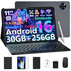 �y���ʌ���6000�~OFF�z�P�[�X�t�� DOOGEE U11PRO �^�u���b�g 11�C���` Android16 GeminiAI 90Hz���� 30GB RAM+256GB ROM+2TB�g�� 8�R�AT7200 5G Wi-Fi 8580mAh 13MP Widevine L1 Netflix�Ή� ��F�� �L�[�{�[�h�t��