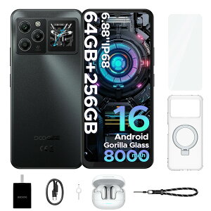 �y������50%�I�t�zBT�C���z���t�� DOOGEE M30PRO�Z�b�g�� IP68�h���X�}�[�g�t�H�� Android16 SIM�t���[�X�}�z 6.88�C���` 120Hz��� 64GB+256GB+2TB�g���� 6400����f �J���� 8000mAh 33W�}���[�d �w�䁕��F�� 4G L