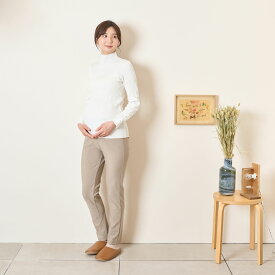 [for mom]袖レース　ボトルネック　ニットインナーT レディース 産前産後 ママ 妊婦 春 夏 秋 冬 20代 30代 40代 OL[70001]