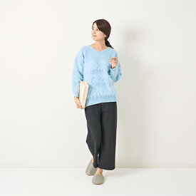 [for mom]シャギー使いニットプルオーバー レディース 産前産後 ママ 妊婦 春 夏 秋 冬 20代 30代 40代 OL [73118]
